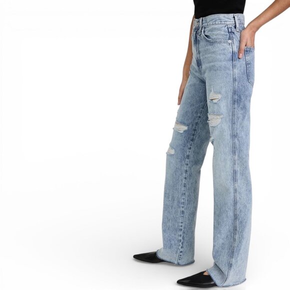 Veronica Beard Dylan Full Length Straight High Rise Pebble Stone Size 28 - Picture 2 of 13